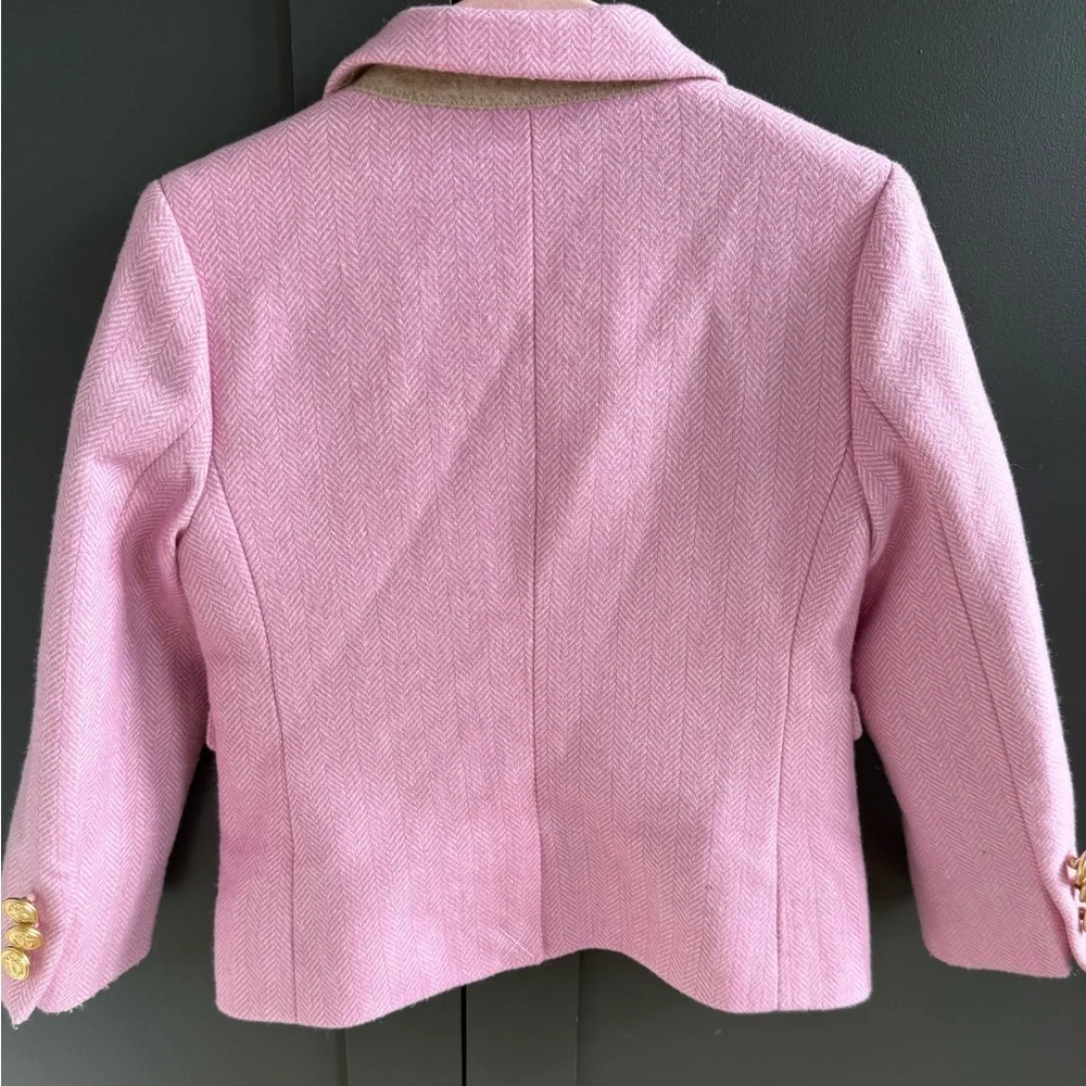 J. Crew Crewcuts Pink Herringbone Schoolgirl Blazer • NWT • size 3